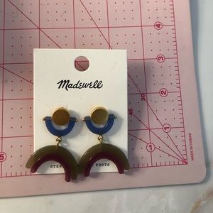 Madewell acrylic and brass statement earrings